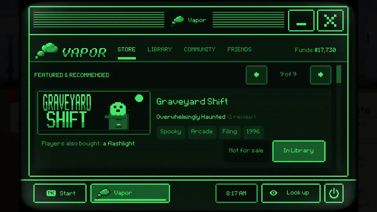 Vapor, the office PC's game store