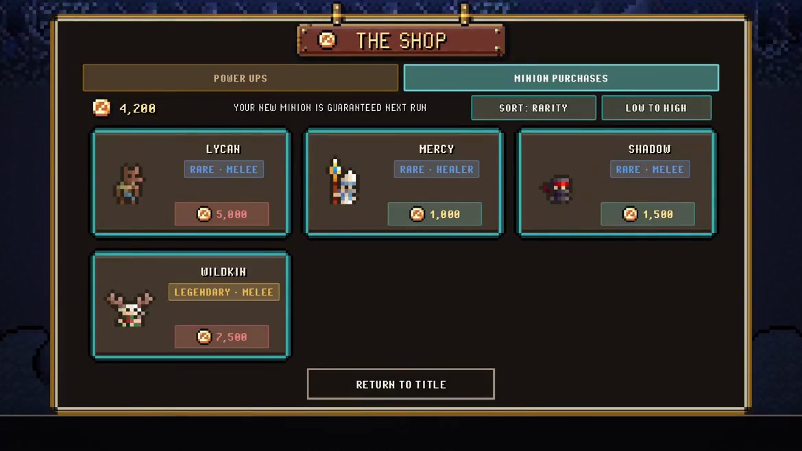 Buying minions in the shop